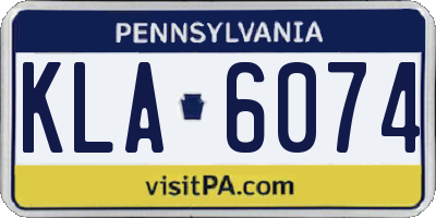 PA license plate KLA6074