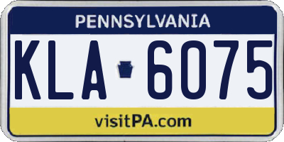 PA license plate KLA6075