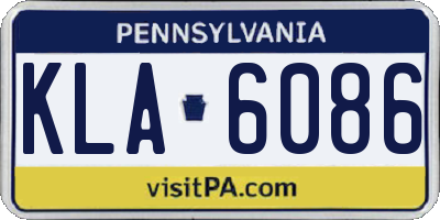 PA license plate KLA6086