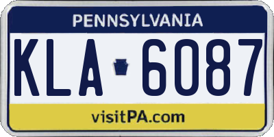 PA license plate KLA6087
