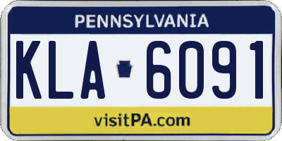 PA license plate KLA6091