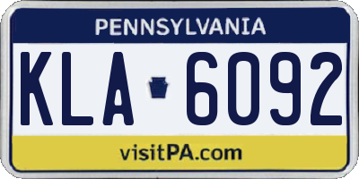 PA license plate KLA6092