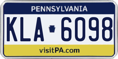 PA license plate KLA6098