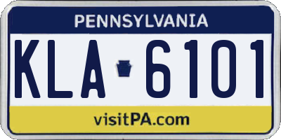 PA license plate KLA6101