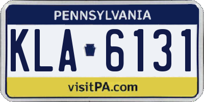 PA license plate KLA6131