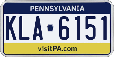 PA license plate KLA6151
