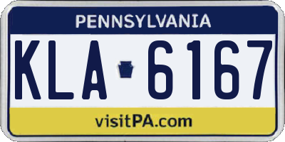PA license plate KLA6167