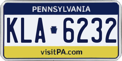 PA license plate KLA6232