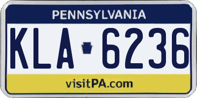 PA license plate KLA6236