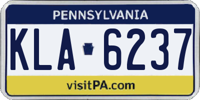 PA license plate KLA6237