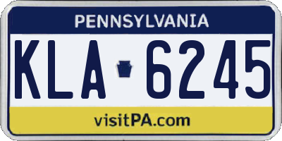 PA license plate KLA6245