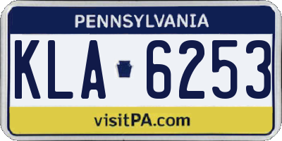PA license plate KLA6253