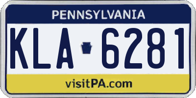 PA license plate KLA6281