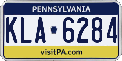 PA license plate KLA6284