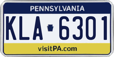 PA license plate KLA6301