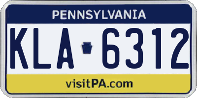 PA license plate KLA6312