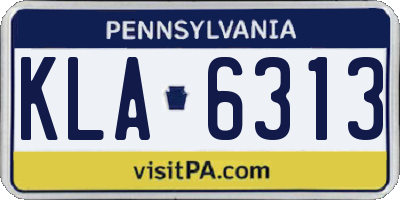 PA license plate KLA6313