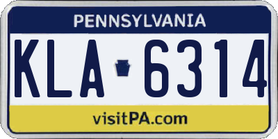 PA license plate KLA6314