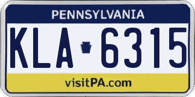 PA license plate KLA6315