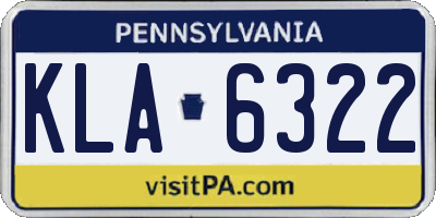 PA license plate KLA6322