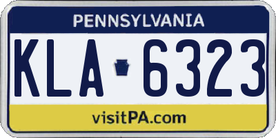 PA license plate KLA6323