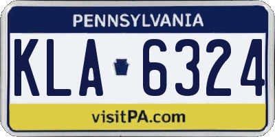 PA license plate KLA6324