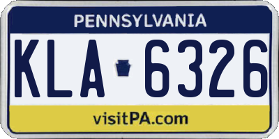 PA license plate KLA6326