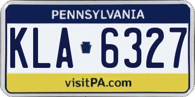 PA license plate KLA6327