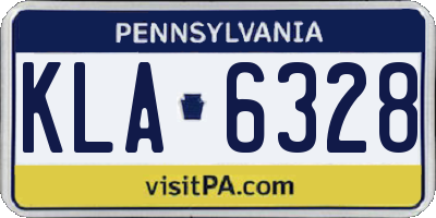 PA license plate KLA6328