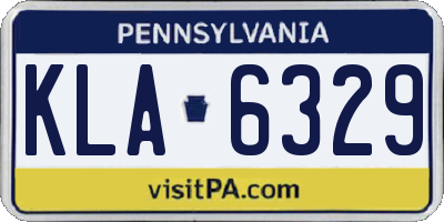 PA license plate KLA6329