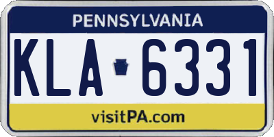 PA license plate KLA6331
