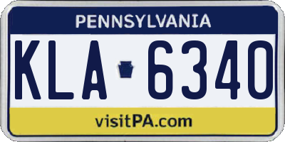 PA license plate KLA6340