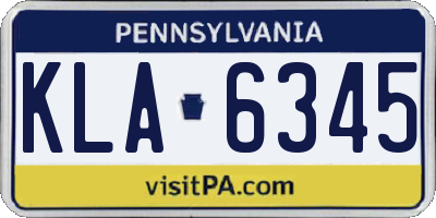 PA license plate KLA6345