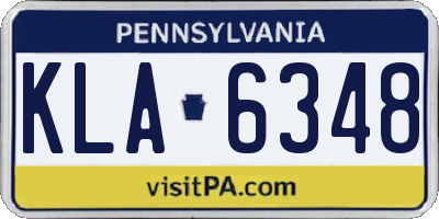 PA license plate KLA6348