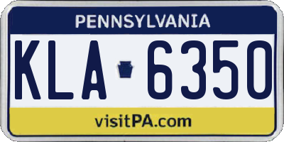 PA license plate KLA6350