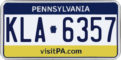 PA license plate KLA6357