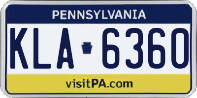 PA license plate KLA6360