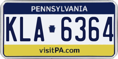 PA license plate KLA6364
