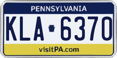 PA license plate KLA6370