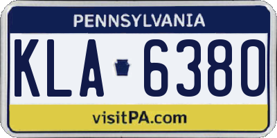 PA license plate KLA6380