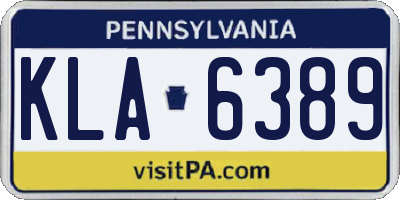 PA license plate KLA6389