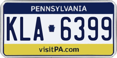 PA license plate KLA6399