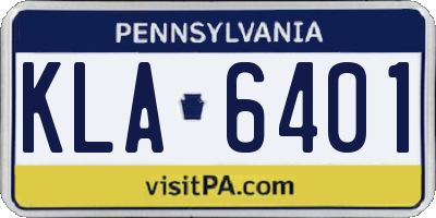 PA license plate KLA6401