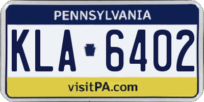 PA license plate KLA6402