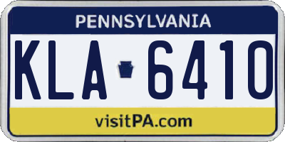 PA license plate KLA6410