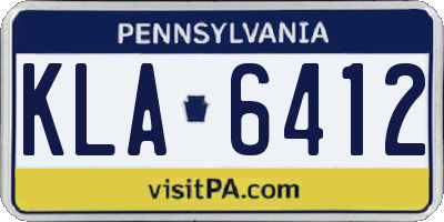 PA license plate KLA6412