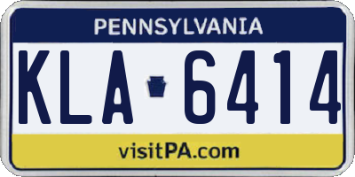 PA license plate KLA6414