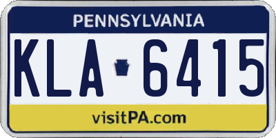 PA license plate KLA6415