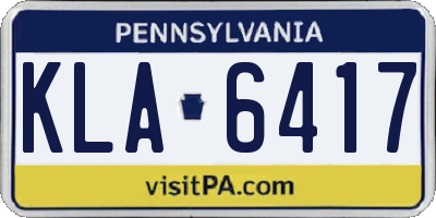 PA license plate KLA6417
