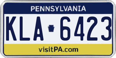 PA license plate KLA6423